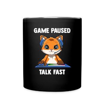 Spiel pausiert Gespräch schnell - Video und - Tasse einfarbig - Schwarz - Vorne