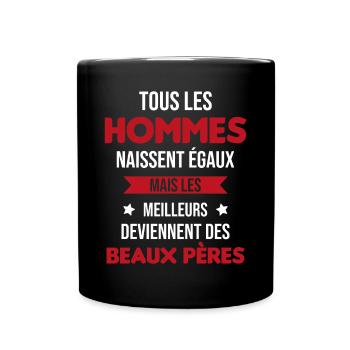 les meilleurs deviennent des beaux pères Cadeau - Mug uni - noir - Devant