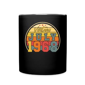 Retro Juli 1968 - Tasse einfarbig - Schwarz - Vorne