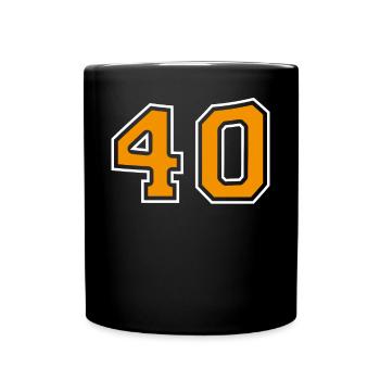 Numéro 40 Orange - Mug uni - noir - Devant