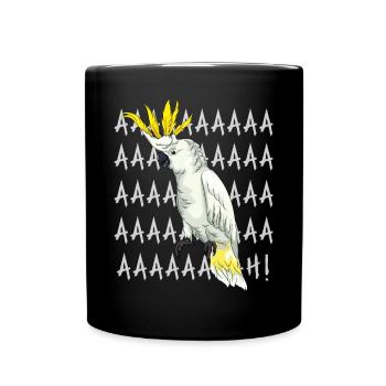Funny Cockatoo Parrot Art - Tasse einfarbig - Schwarz - Vorne