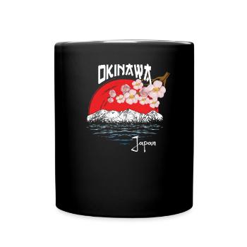 Okinawa Japan Cherry Blossom Art - Tasse einfarbig - Schwarz - Vorne