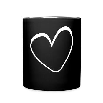 Cœur Blanc Simple - Mug uni - noir - Devant