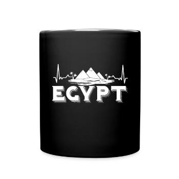 Egypt Pyramids Heartbeat Pharaoh Sphinx - Full Colour Mug - black - Front