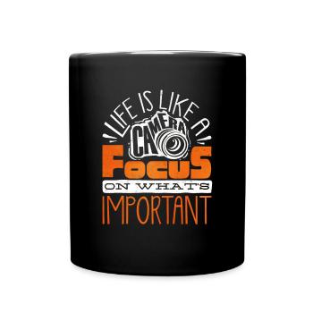 Photographer Photography Life Is Like A Camera - Tasse einfarbig - Schwarz - Vorne