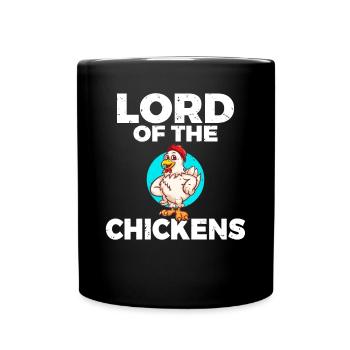 Lord of the Chickens Chicken Lover Farmer Rooster - Full Colour Mug - black - Front