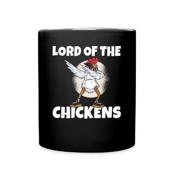 Lord of the Chickens Hühnerflüsterer Hänchenwagen - Tasse einfarbig - Schwarz - Vorne