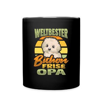 Weltbester Bichon Frise Opa - Tasse einfarbig - Schwarz - Vorne
