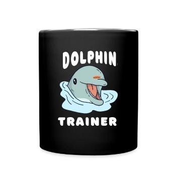 Mignon dauphin design n entraîneur de dauphins - Mug uni - noir - Devant