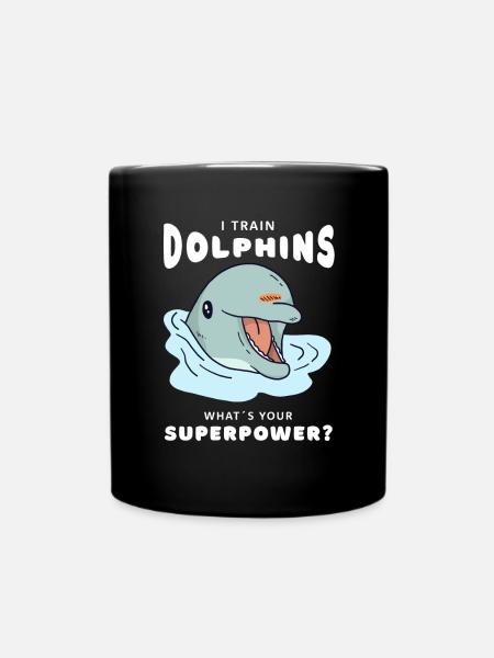 Delfin Superpower Delfintrainer - Tasse einfarbig - Schwarz