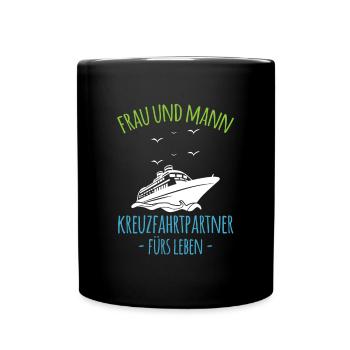 Frau Und Mann Kreuzfahrtpartner Fürs Leben Shirt - Tasse einfarbig - Schwarz - Vorne