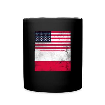 USA Flag Poland Flag Gift Shirt - Full Colour Mug - black - Front