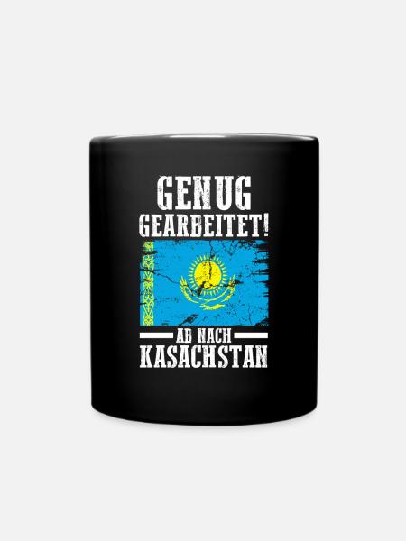 Urlaub Kasache Kasachstan - Tasse einfarbig - Schwarz