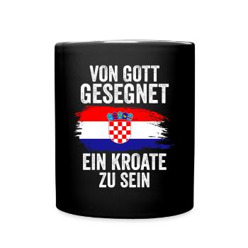 Kroatien Kroate Kroatisches - Tasse einfarbig - Schwarz - Vorne