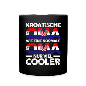 Kroatin Kroatienische Oma Kroatien - Tasse einfarbig - Schwarz - Vorne