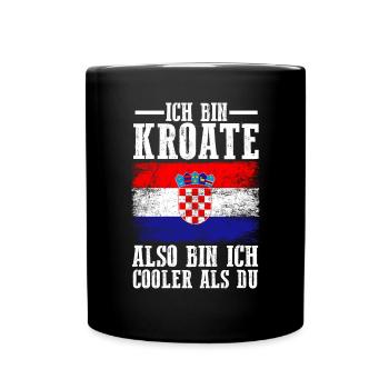 Kroatien Kroate Kroatisches - Tasse einfarbig - Schwarz - Vorne
