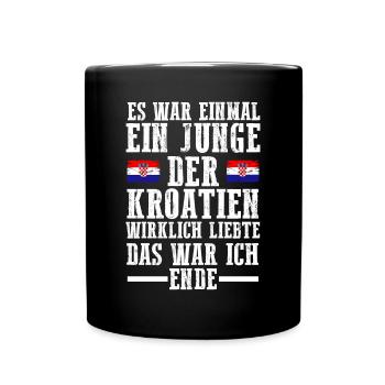 Kroatien Kroate Kroatisches - Tasse einfarbig - Schwarz - Vorne