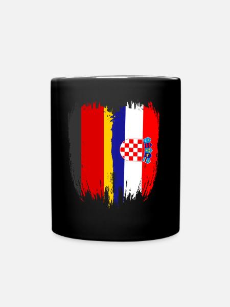 Deutschland Flagge Kroatien - Tasse einfarbig - Schwarz