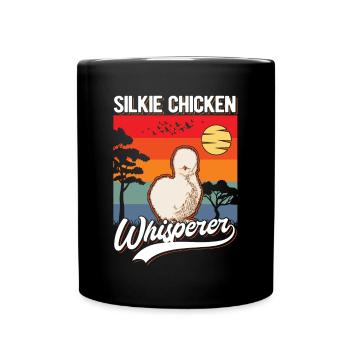 Seidenhuhn Flüsterer Silkie Chicken Whisperer - Tasse einfarbig - Schwarz - Vorne