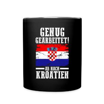 Urlaub Kroate Kroatien - Tasse einfarbig - Schwarz - Vorne