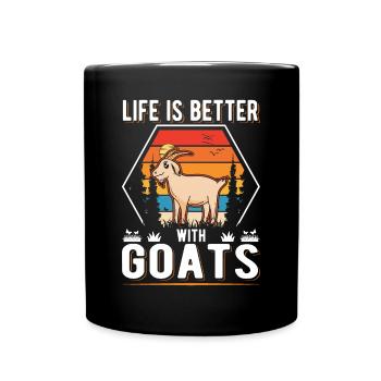 La vie est meilleure avec goats Ziegen Ziegenwirt - Mug uni - noir - Devant