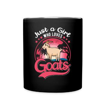Ziegen Mädchen Ziegenwirt Ziege - Tasse einfarbig - Schwarz - Vorne