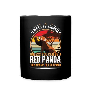 Roter Panda Geschenk Red Panda - Tasse einfarbig - Schwarz - Vorne