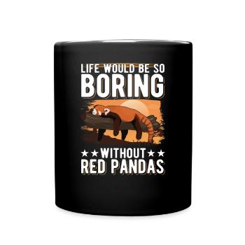 Panda Rouge Cadeau Panda Rouge - Mug uni - noir - Devant