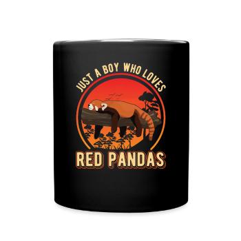 Panda roux Garçon Panda rouge - Mug uni - noir - Devant