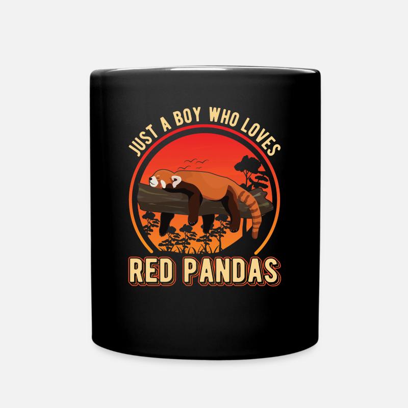 Panda roux Garçon Panda rouge - Mug uni - noir