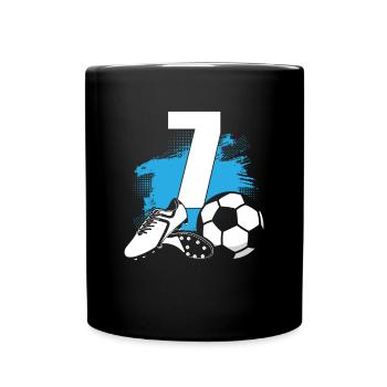 Soccer Ball 7 Years Old Footballer - Full Colour Mug - black - Front