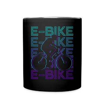 E-Bike E-Bike Retro Geschenk - Tasse einfarbig - Schwarz - Vorne