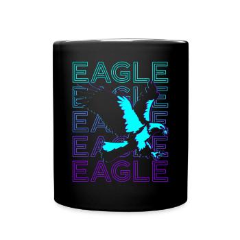 Eagle Retro Gift - Full Colour Mug - black - Front