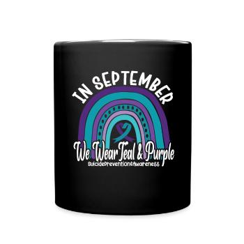In September we wear Teal And Purple - Full Colour Mug - black - Front