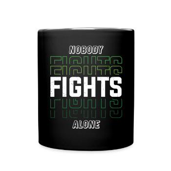 Nobody Fights Alone Green Mental Health - Full Colour Mug - black - Front