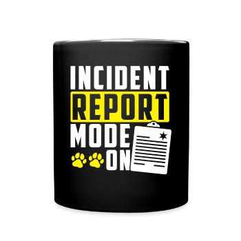 Mode De rapport d’incident activé - Inspecteur des animaux - Mug uni - noir - Devant