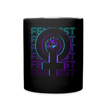 Feminist Feminism Retro Gift - Full Colour Mug - black - Front