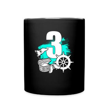 Pirate 3 years old - Full Colour Mug - black - Front