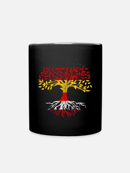 Wurzeln Baum Deutschland Österreich - Tasse einfarbig - Schwarz