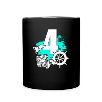 Pirate 4 years old - Full Colour Mug - black - Front
