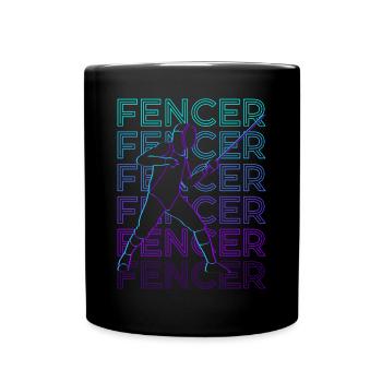 Fencing Fencing Retro Gift - Full Colour Mug - black - Front