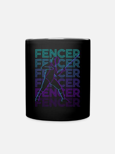 Fechter Fechten Retro Geschenk - Tasse einfarbig - Schwarz