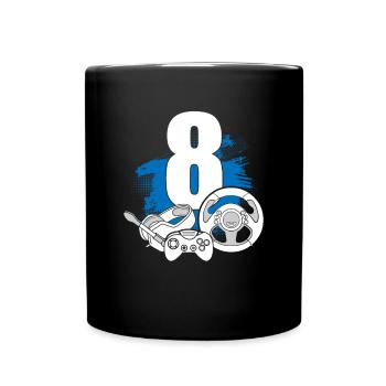 Gaming Controller 8 Years Old Video Gamer - Full Colour Mug - black - Front