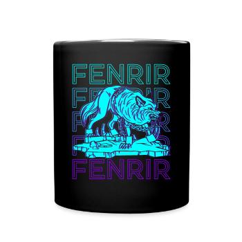 Fenrir Keltischer Wolf Wikinger Retro Geschenk - Tasse einfarbig - Schwarz - Vorne