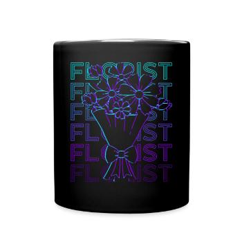 Florist Floristry Retro Gift - Full Colour Mug - black - Front