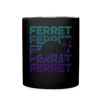 Ferret Retro Cadeau - Mug uni - noir - Devant
