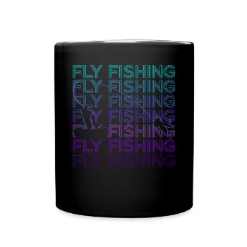 Fliegenfischen Retro Geschenk - Tasse einfarbig - Schwarz - Vorne