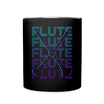 Flute Flutist Retro Gift - Full Colour Mug - black - Front