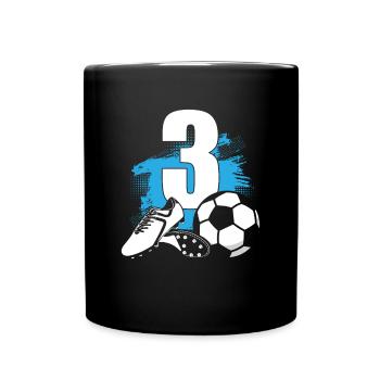 Football 3 years old Footballer 3rd birthday - Full Colour Mug - black - Front