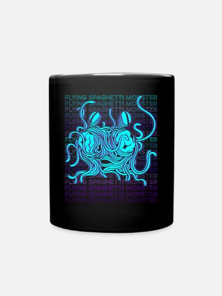 Flying Spaghetti Monster Pastafari FSM Atheist Ges - Mug uni - noir
